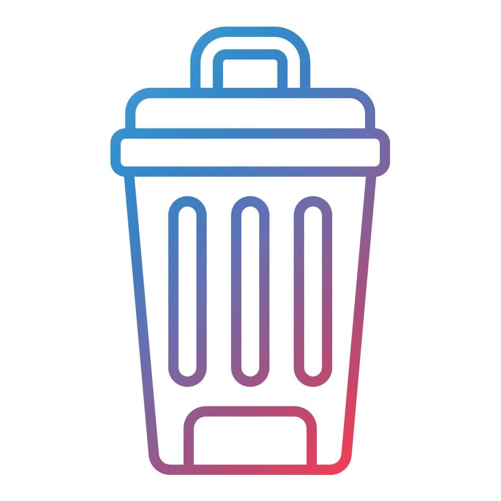 Trash Can Line Gradient Icon vector