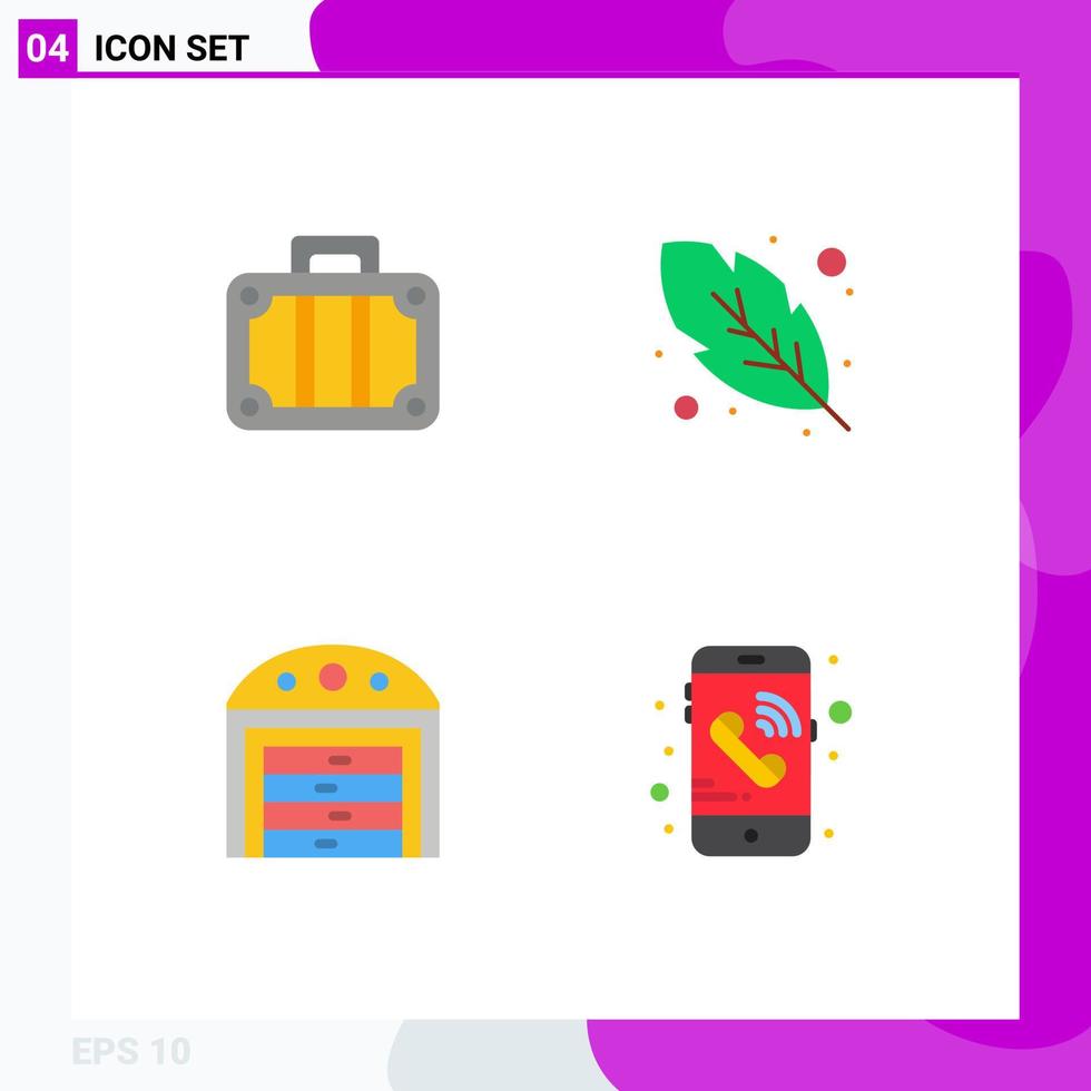 4 Flat Icon concept for Websites Mobile and Apps beach house travel quinn feather mobile Editable Vector Design Elements