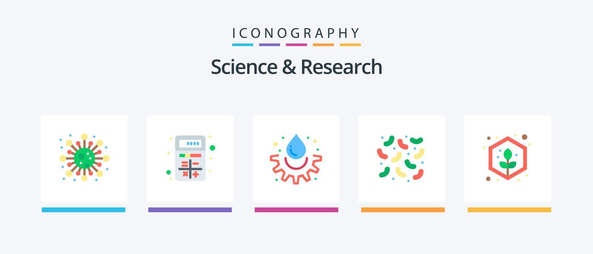 Science Flat 5 Icon Pack Including grow. virus. interaction. diseases. experiment. Creative Icons Design vector
