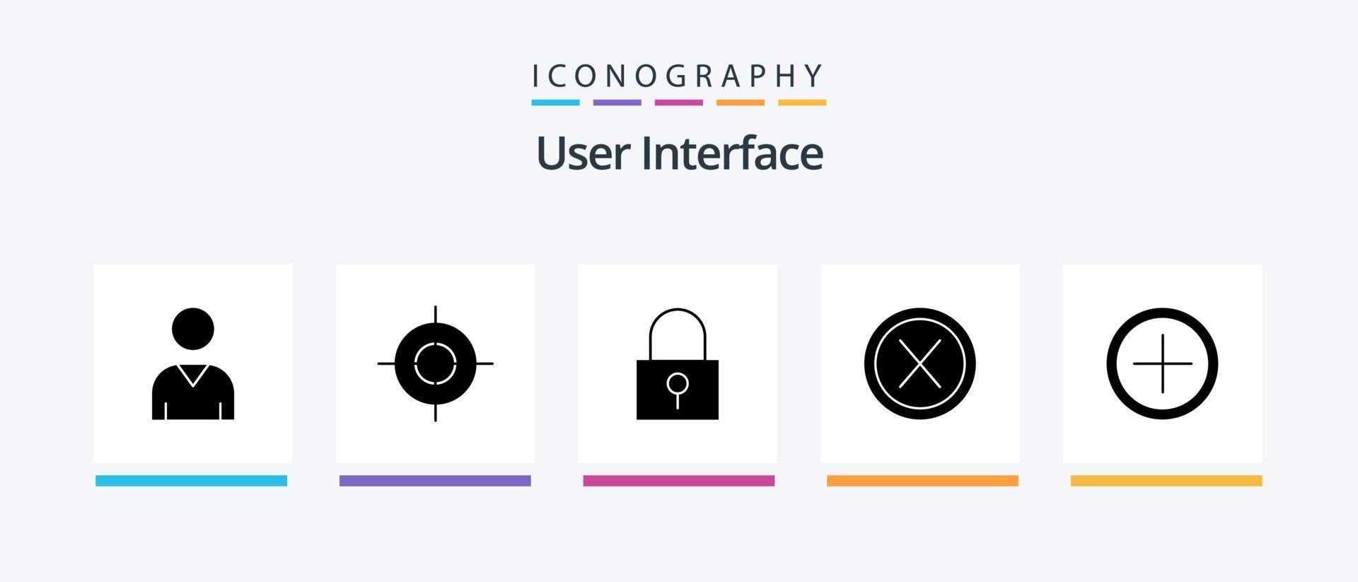 User Interface Glyph 5 Icon Pack Including user. interface. password lock. user. interface. Creative Icons Design vector