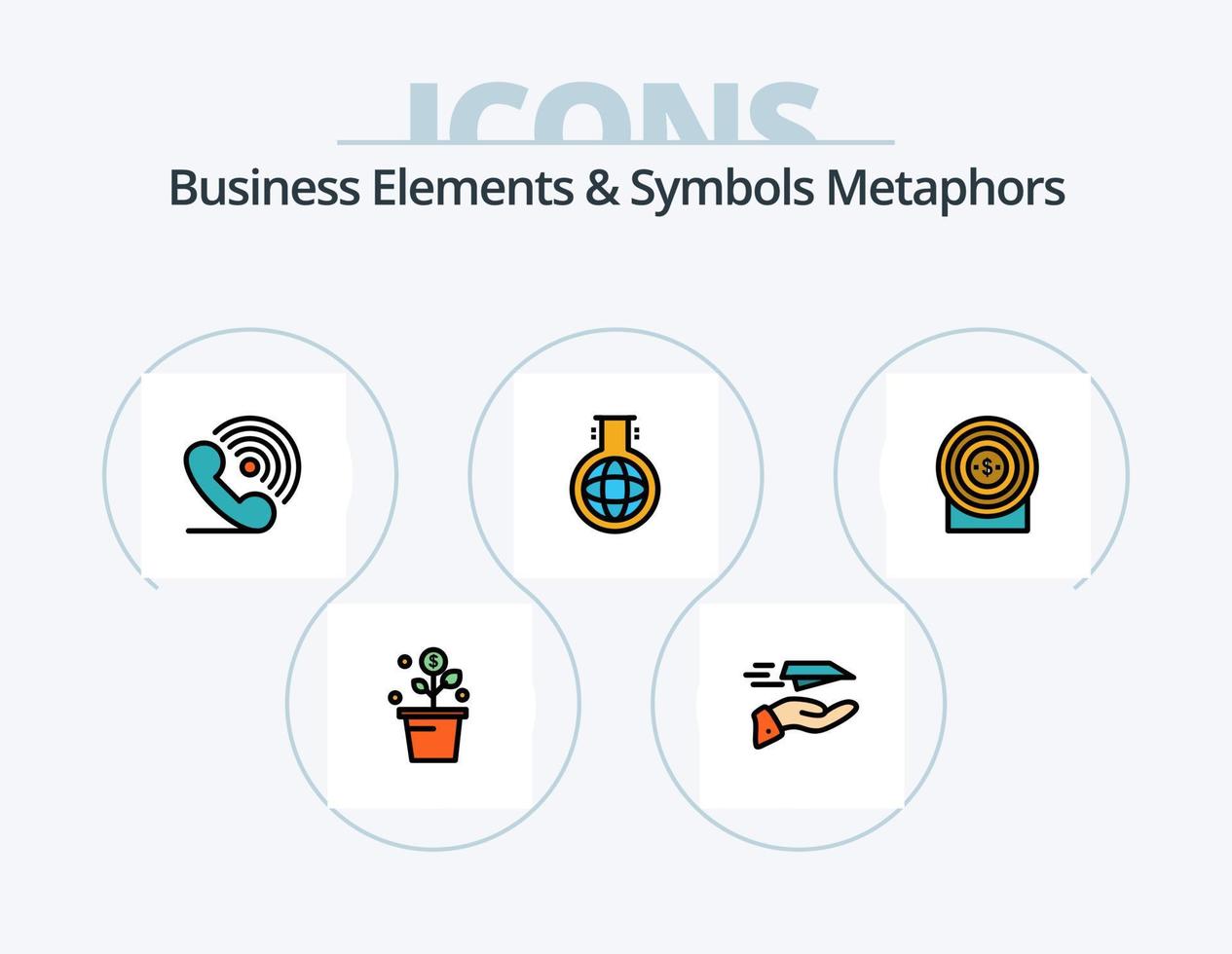 Business Elements And Symbols Metaphors Line Filled Icon Pack 5 Icon Design. navigator. travel. paper plane. map pointer. guide vector