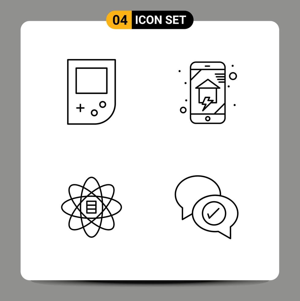 4 Universal Filledline Flat Colors Set for Web and Mobile Applications console scince domestics home wifi dollar Editable Vector Design Elements