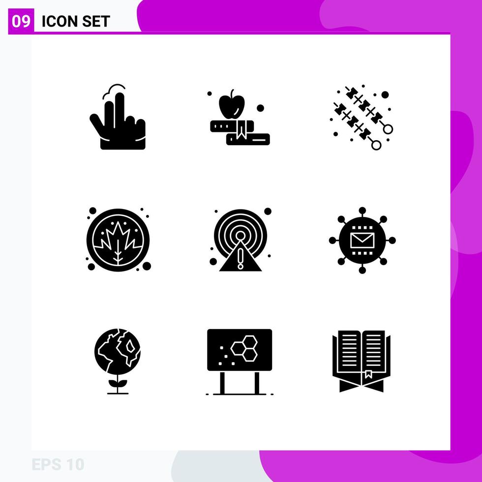 9 Creative Icons Modern Signs and Symbols of point caution food alert plant Editable Vector Design Elements