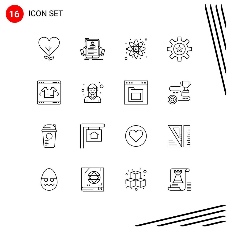Modern Set of 16 Outlines and symbols such as skill management hr human science Editable Vector Design Elements
