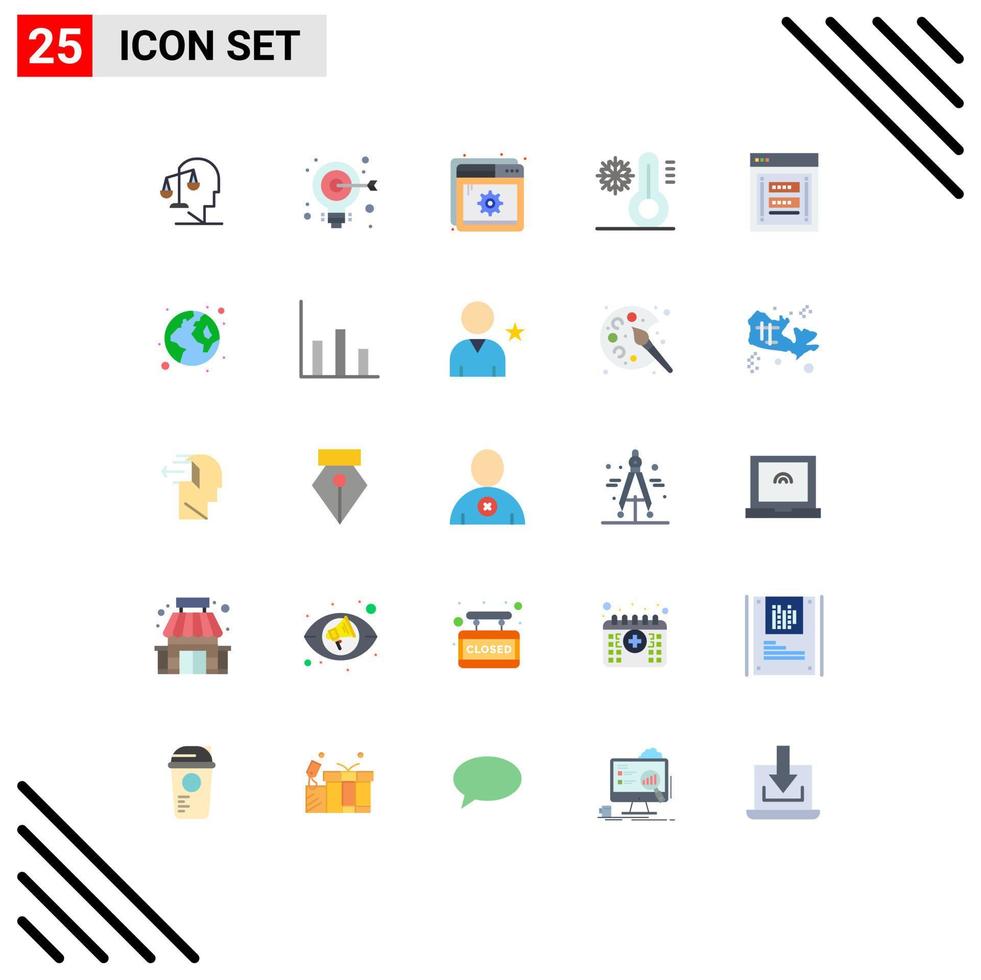 Stock Vector Icon Pack of 25 Line Signs and Symbols for fraudulent snow web flake setting Editable Vector Design Elements