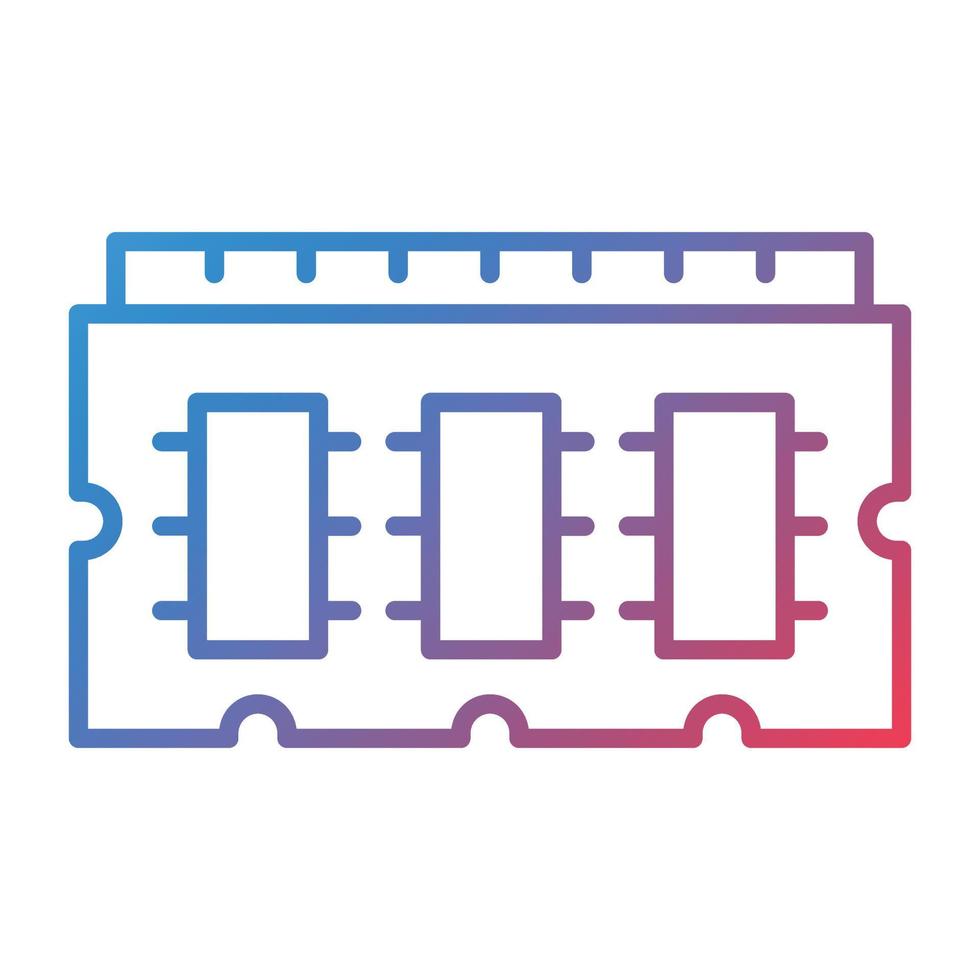Ram Line Gradient Icon vector