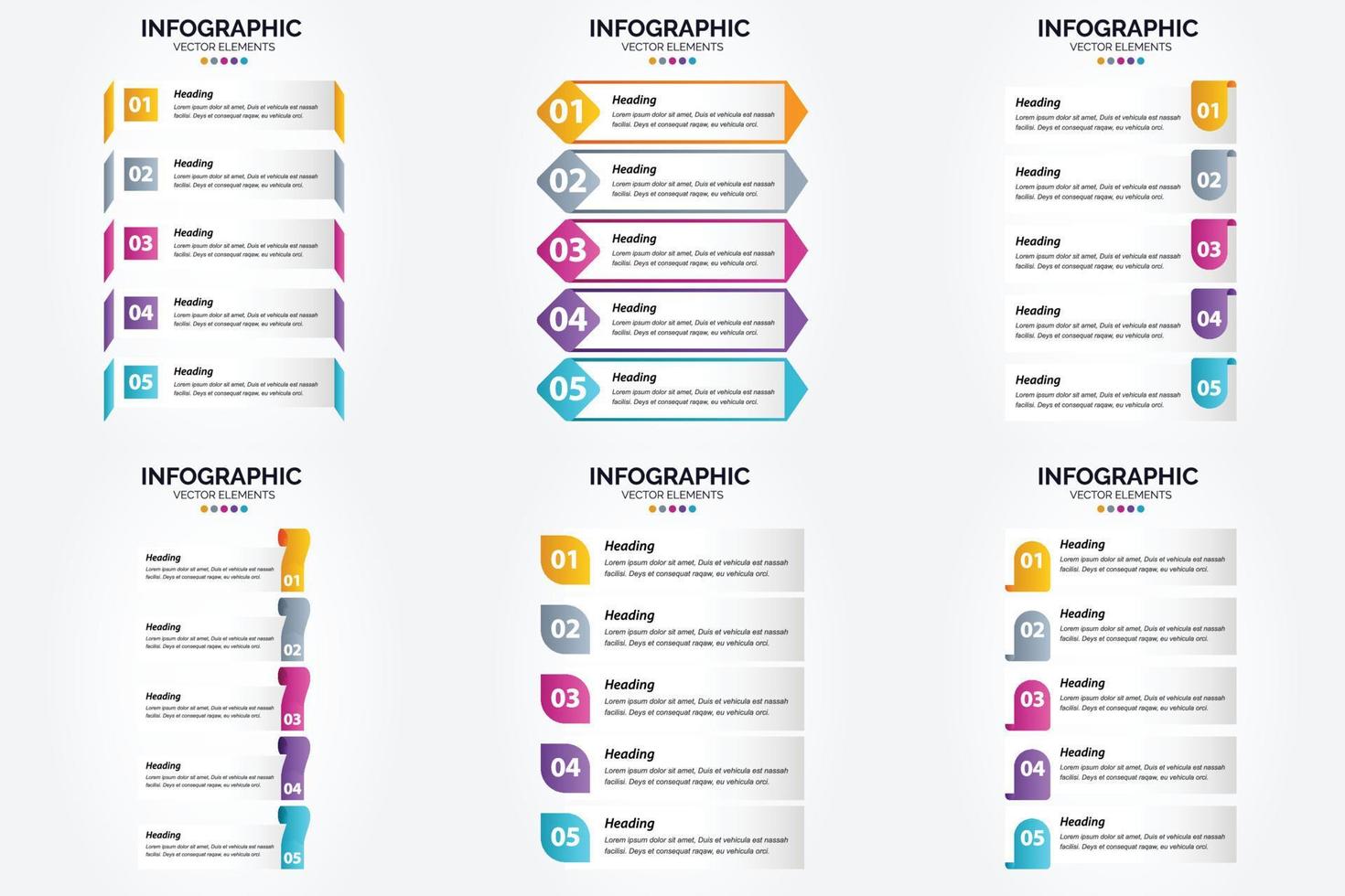 ilustración vectorial infografía conjunto de diseño plano para folleto publicitario y revista vector