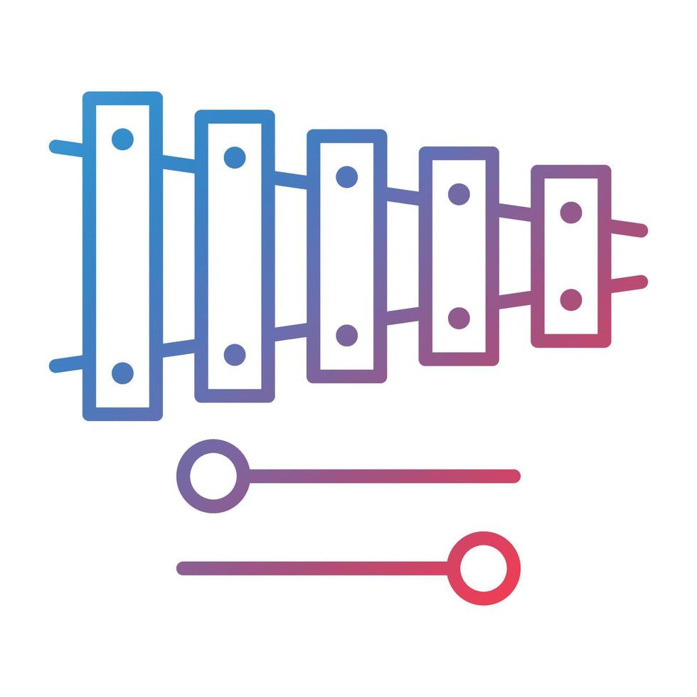 Xylophone Line Gradient Icon vector