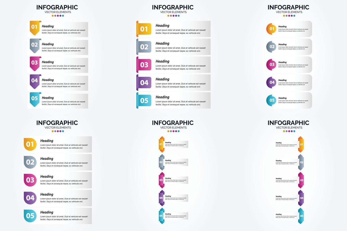 ilustración vectorial infografía conjunto de diseño plano para folleto publicitario y revista vector