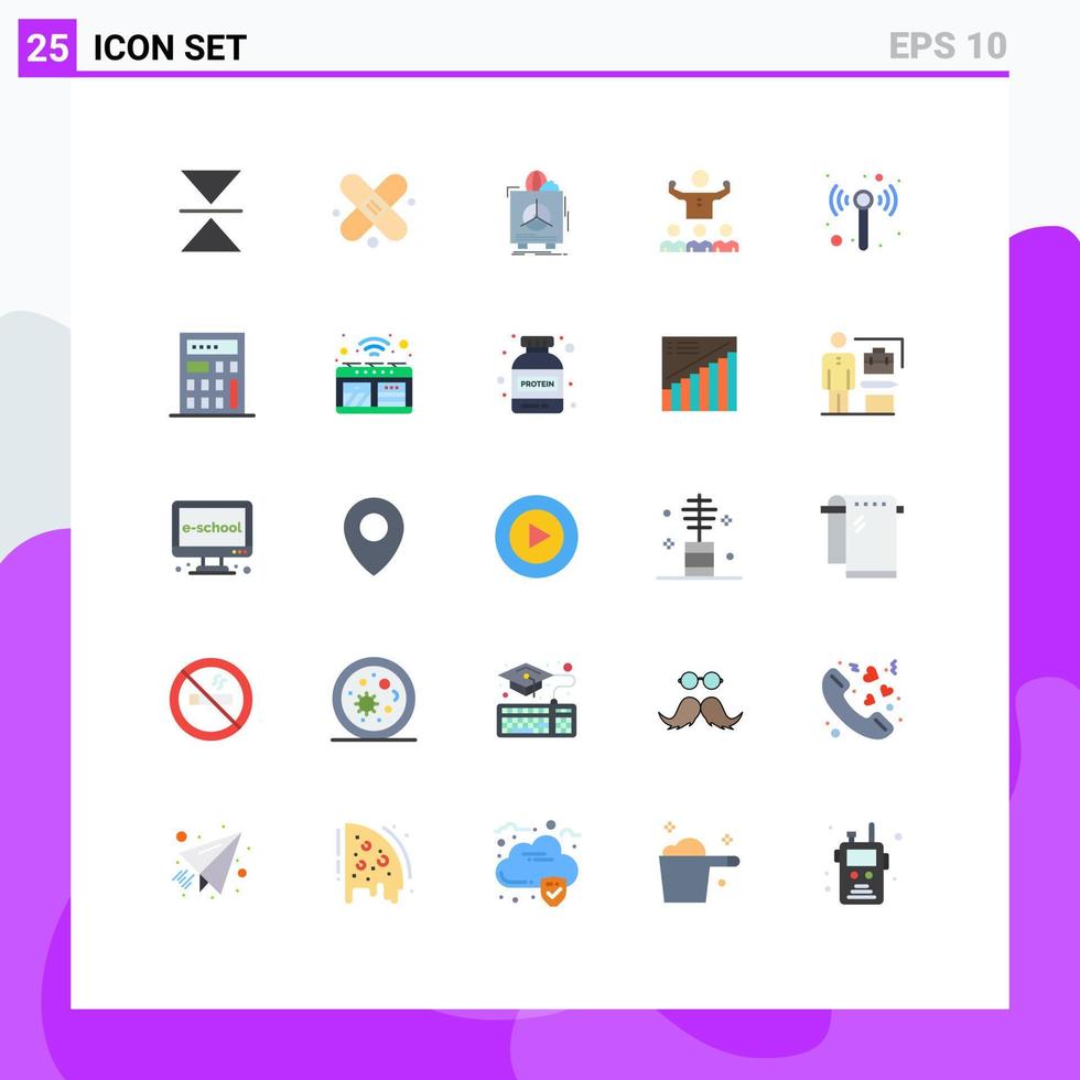 Pictogram Set of 25 Simple Flat Colors of wifi team product mentorship growth Editable Vector Design Elements