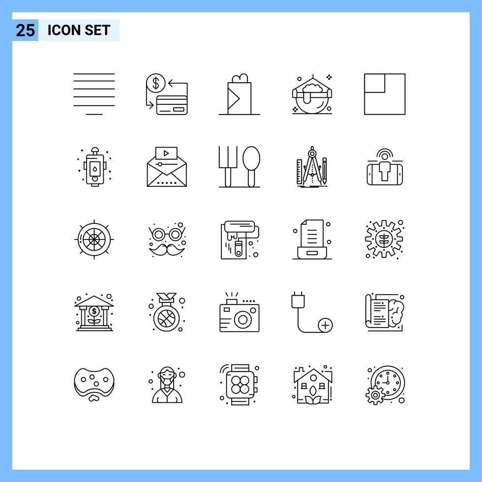 Modern Set of 25 Lines and symbols such as city layout fast food pot halloween Editable Vector Design Elements