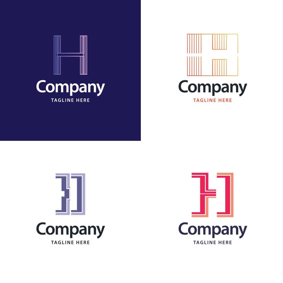 Letter H Big Logo Pack Design Creative Modern logos design for your business vector