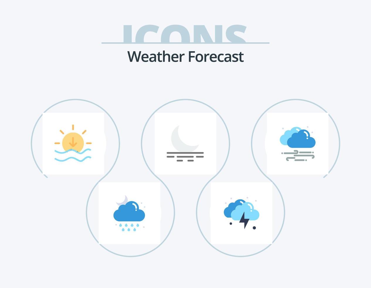 Weather Flat Icon Pack 5 Icon Design. windy. weather. weather. weather. fog vector