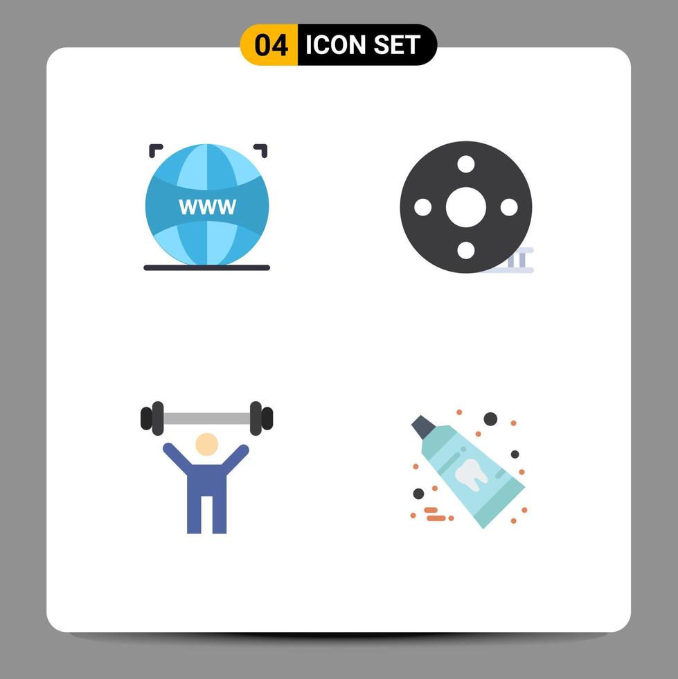 4 Creative Icons Modern Signs and Symbols of world fitness web design clapper lift Editable Vector Design Elements