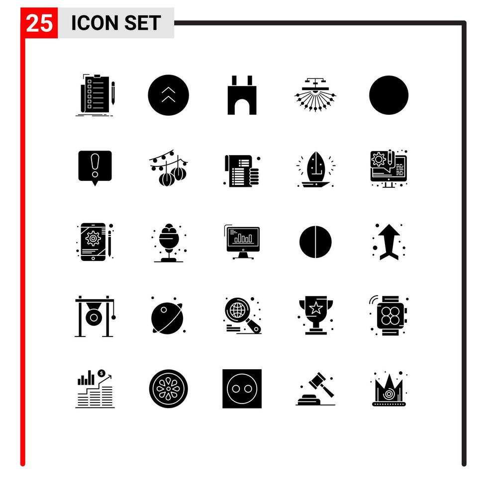 Set of 25 Modern UI Icons Symbols Signs for structure site up optimization fortress Editable Vector Design Elements