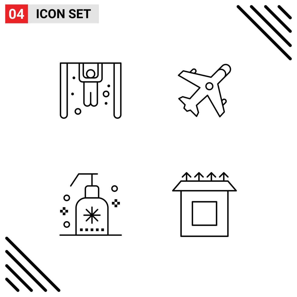 Set of 4 Modern UI Icons Symbols Signs for competition soap ecommerce shopping box Editable Vector Design Elements