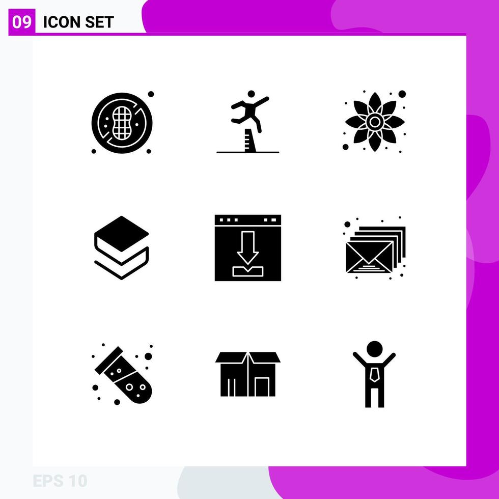 9 Solid Glyph concept for Websites Mobile and Apps browser crypto currency chamomile crypto stratis Editable Vector Design Elements