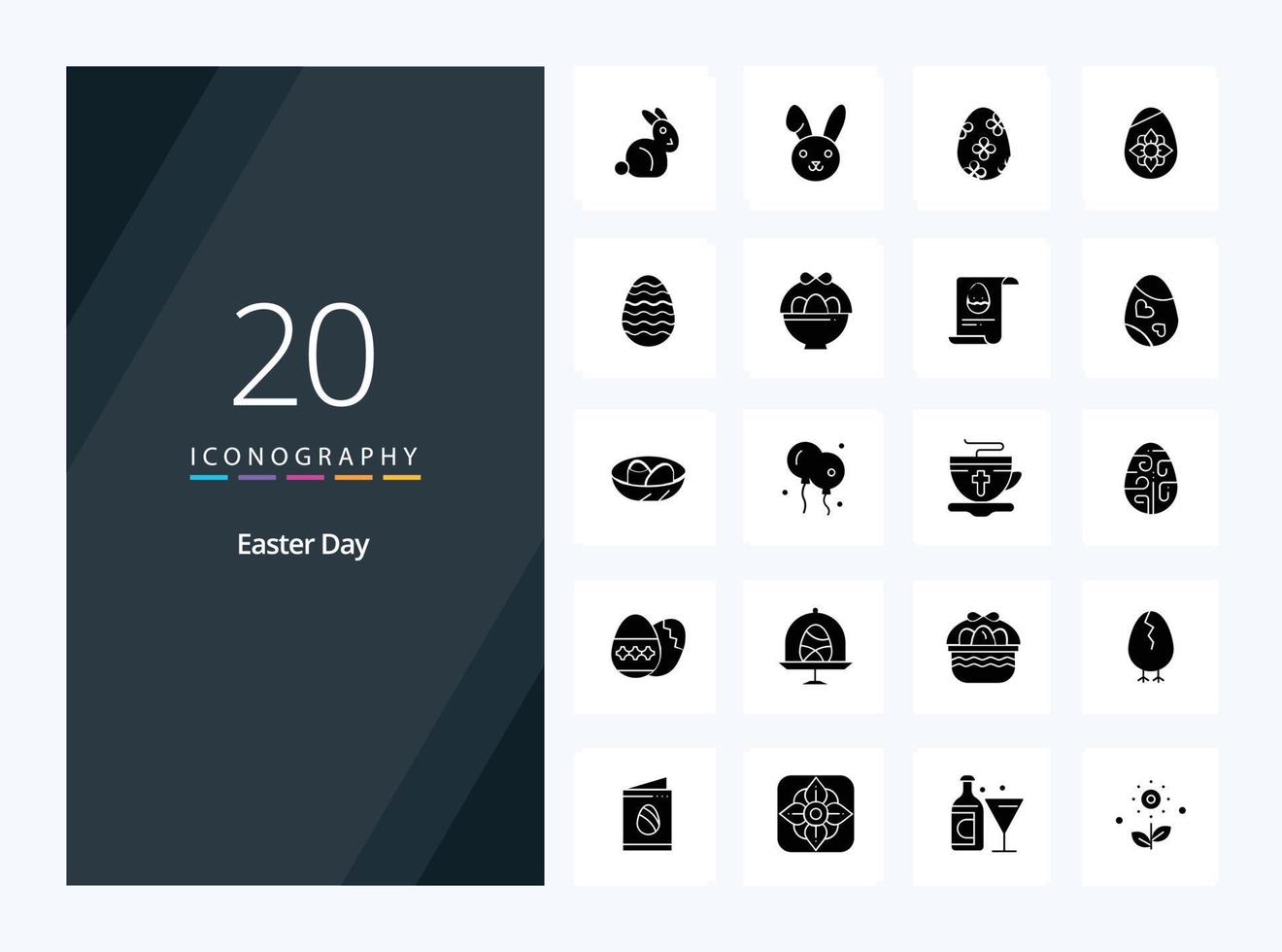 20 Easter Solid Glyph icon for presentation vector