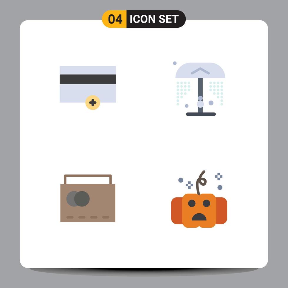 Set of 4 Vector Flat Icons on Grid for finance handbag no park all Editable Vector Design Elements