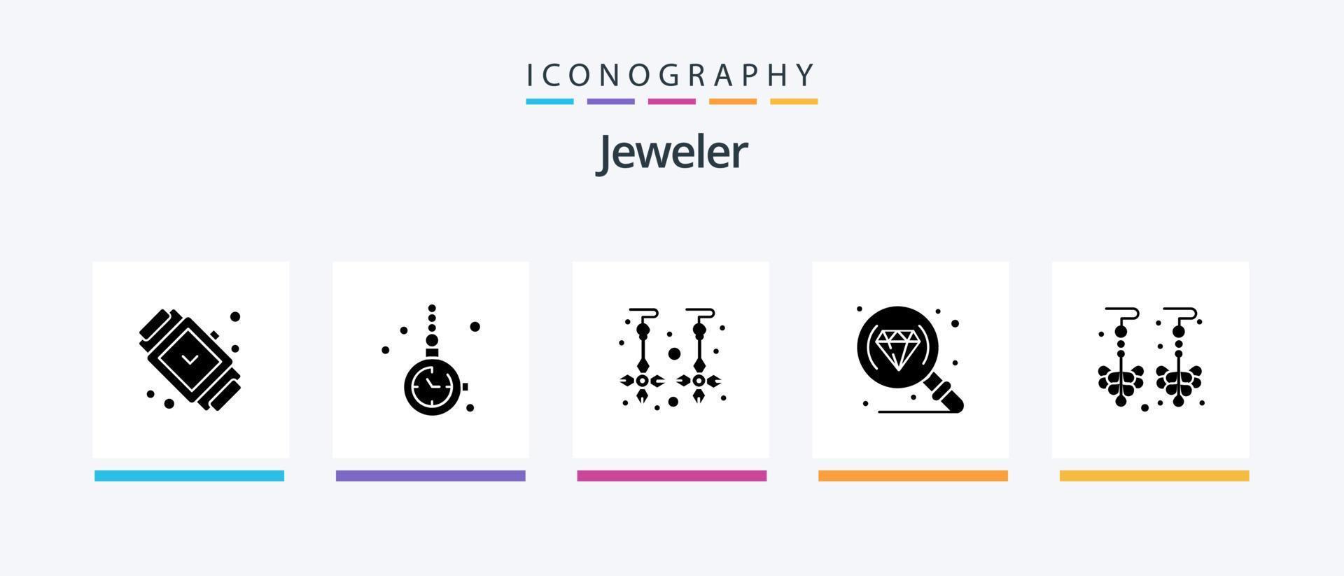 paquete de iconos de glifo 5 de joyería que incluye gota. joyas. joyas. diamante. joyas. diseño de iconos creativos vector