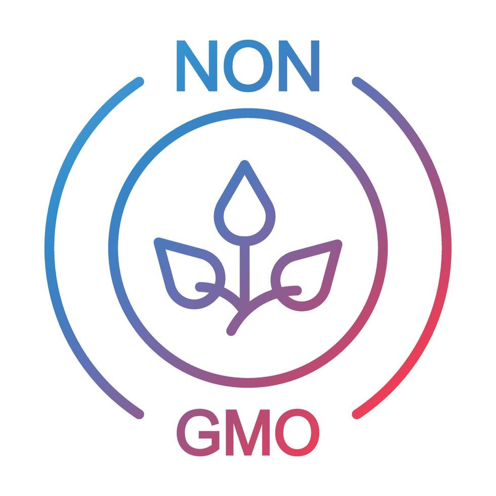 Non Gmo Line Gradient Icon vector