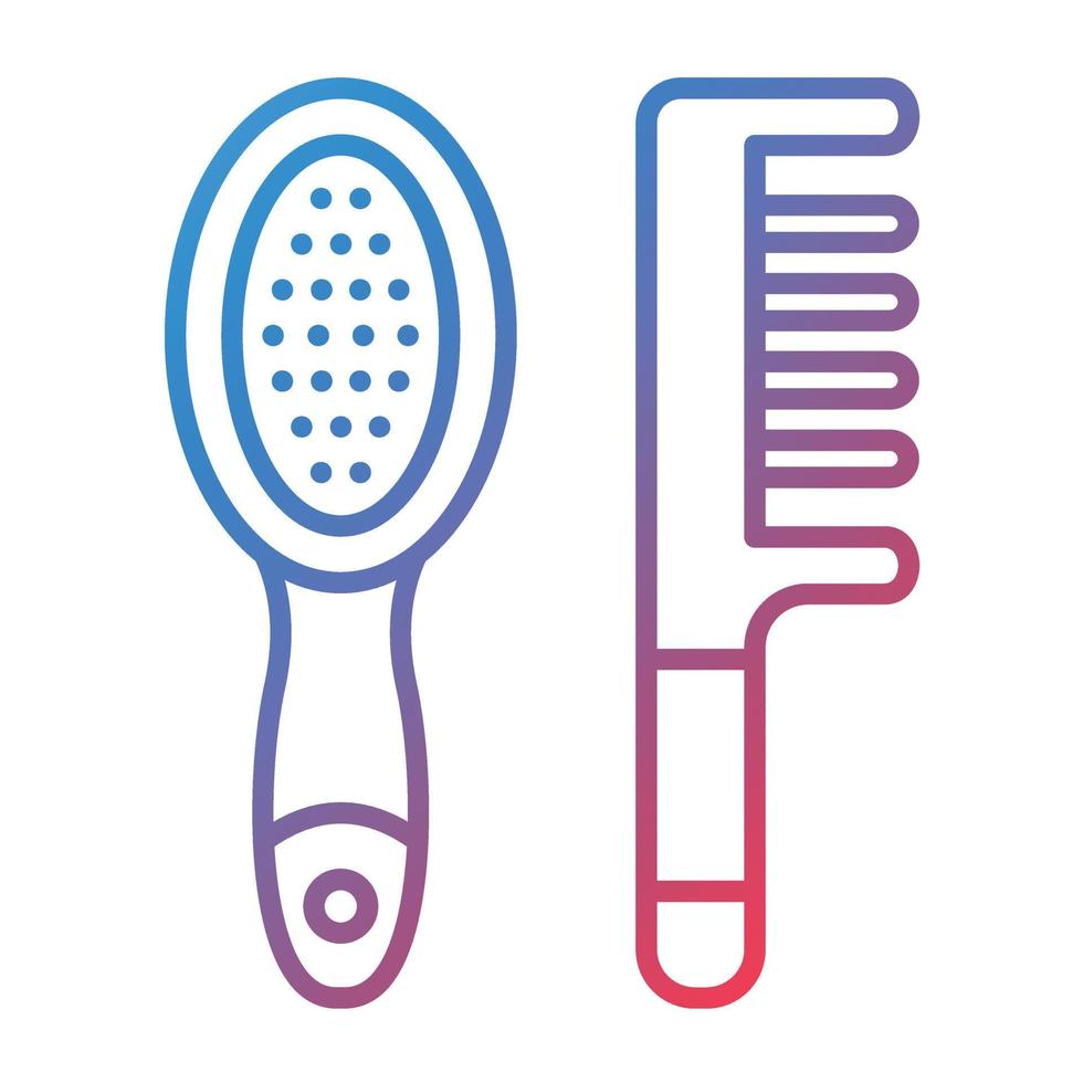 Hair Brush Line Gradient Icon vector