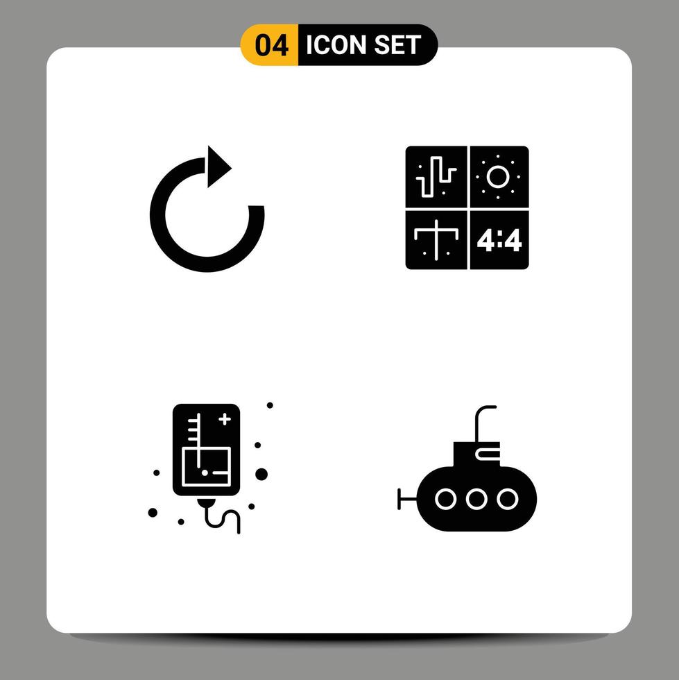 Universal Solid Glyph Signs Symbols of arrow infusion audio engineering medical Editable Vector Design Elements