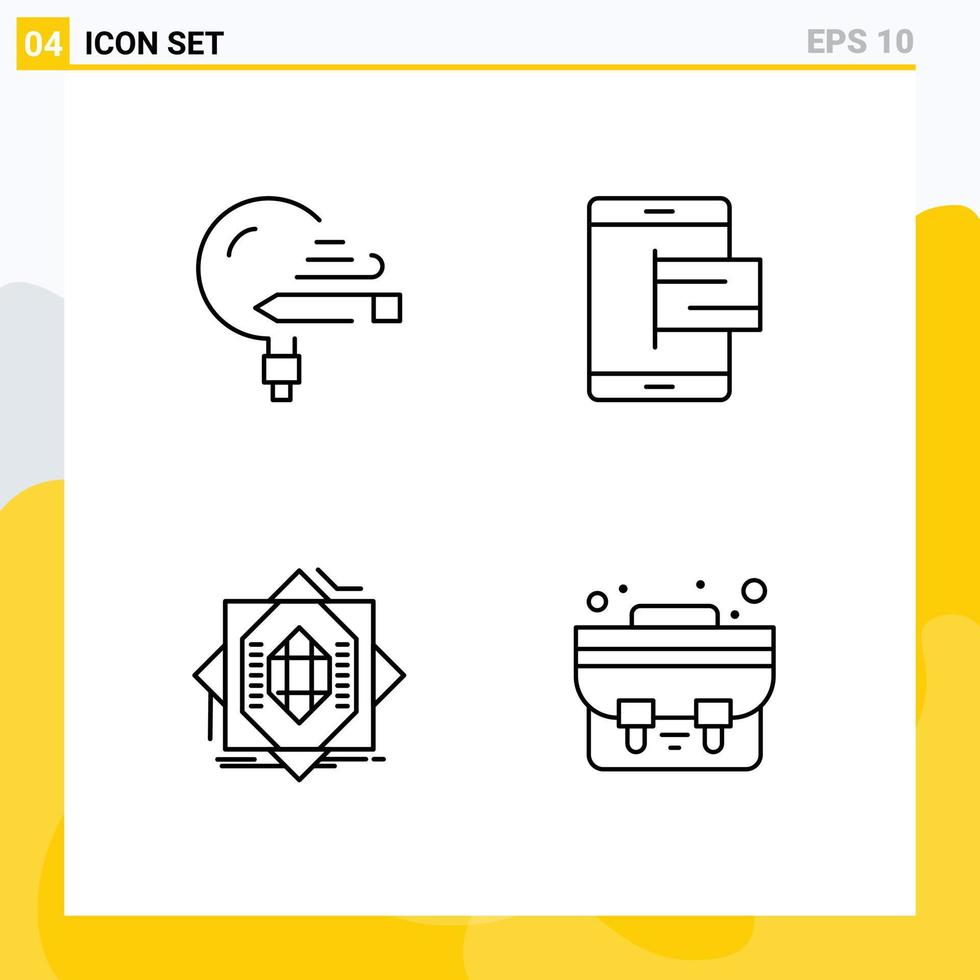 4 Line concept for Websites Mobile and Apps education pay school e core Editable Vector Design Elements