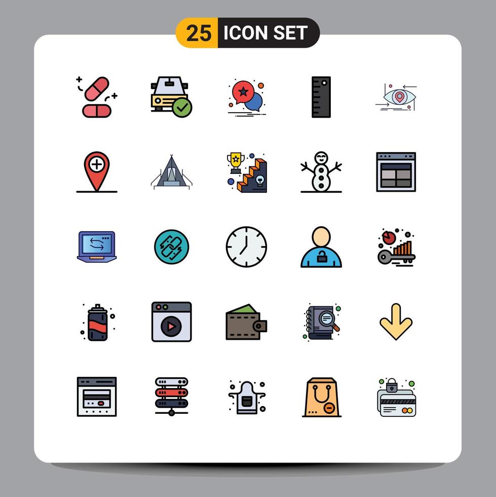 25 iconos creativos signos y símbolos modernos de gen avanzado diseño de regla ok elementos de diseño vectorial editables vector