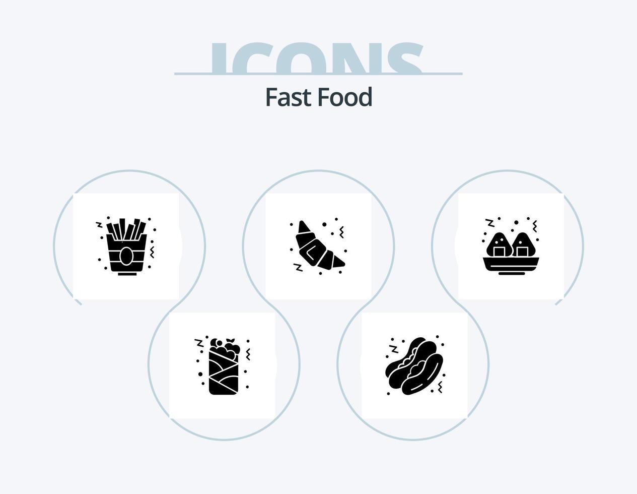 paquete de iconos de glifos de comida rápida 5 diseño de iconos. . . alimento. rápido. alimento vector