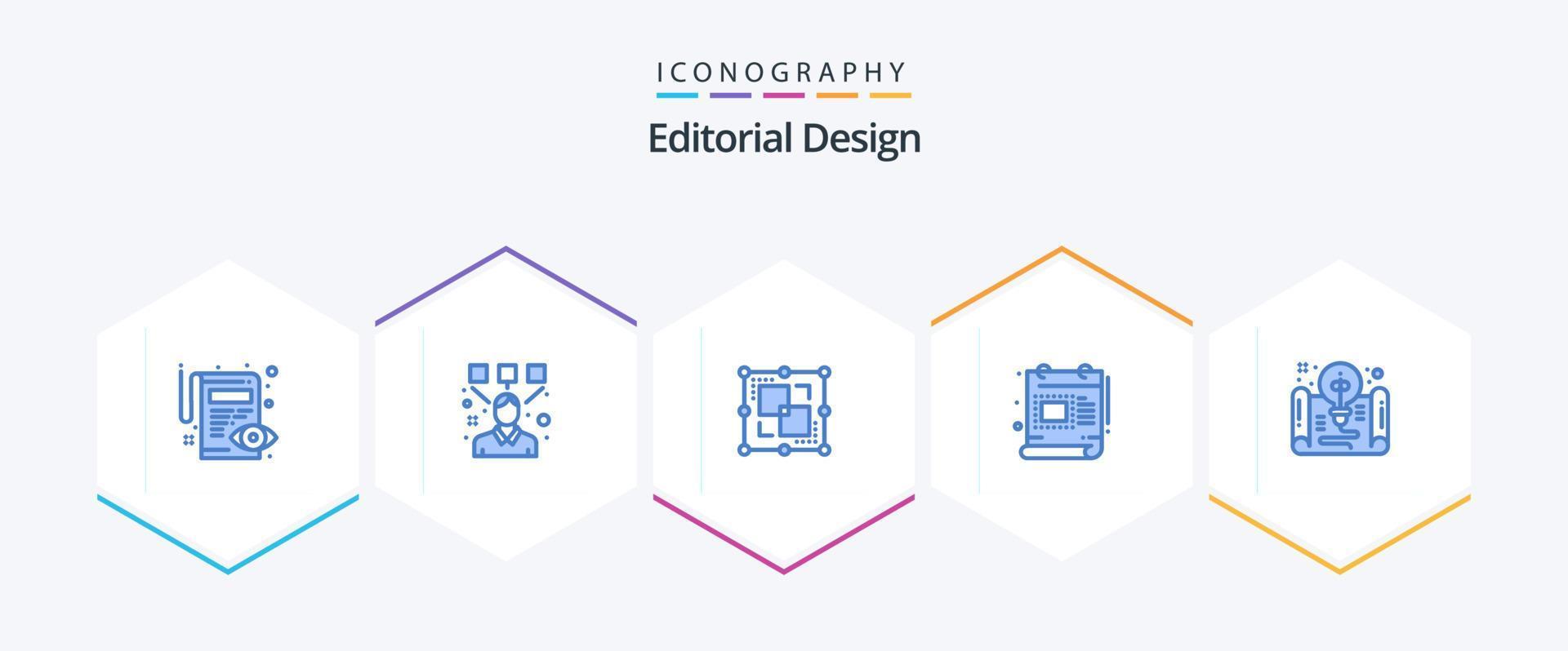 Editorial Design 25 Blue icon pack including document. scale. divide. document. creative vector