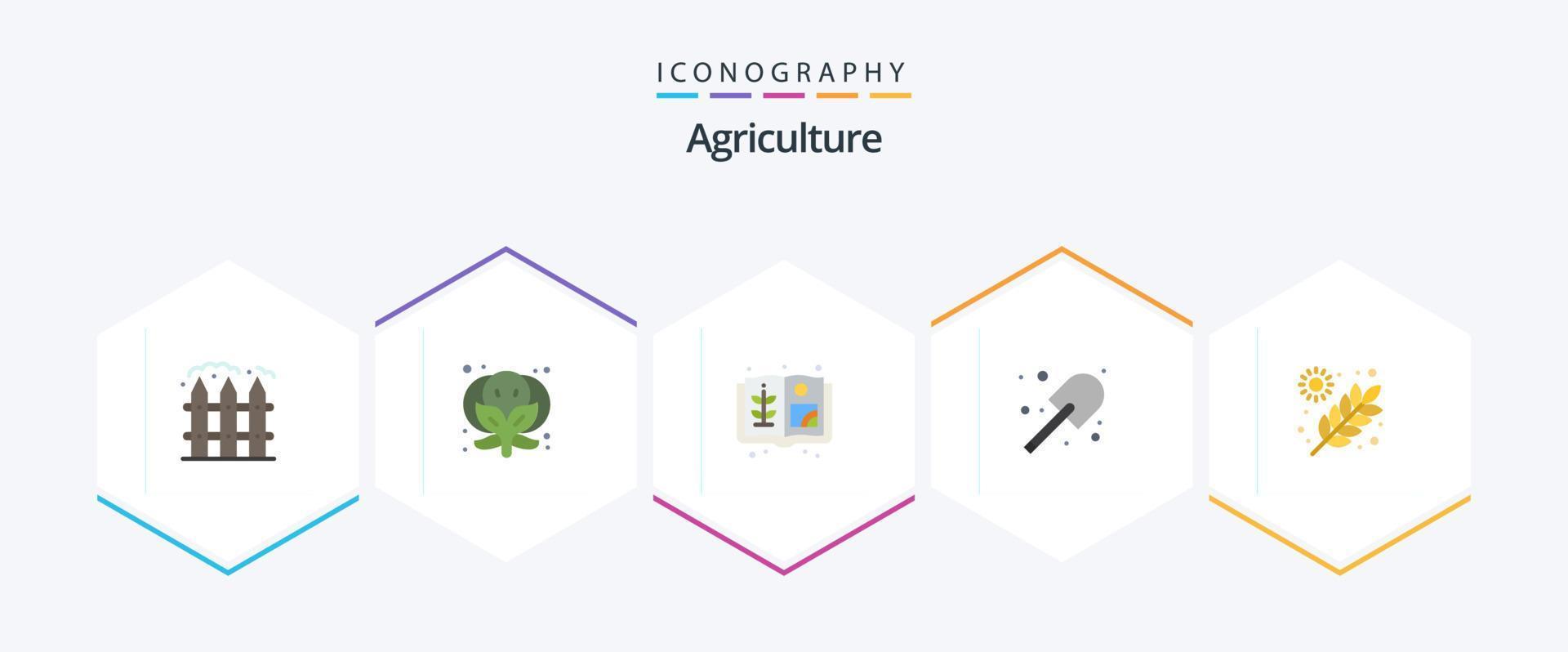 Agriculture 25 Flat icon pack including grains. farming. book. agriculture. garden vector