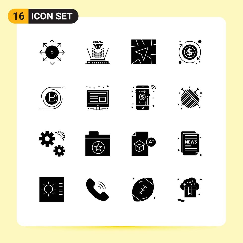 16 Creative Icons Modern Signs and Symbols of currency s diamond arrow dollar Editable Vector Design Elements