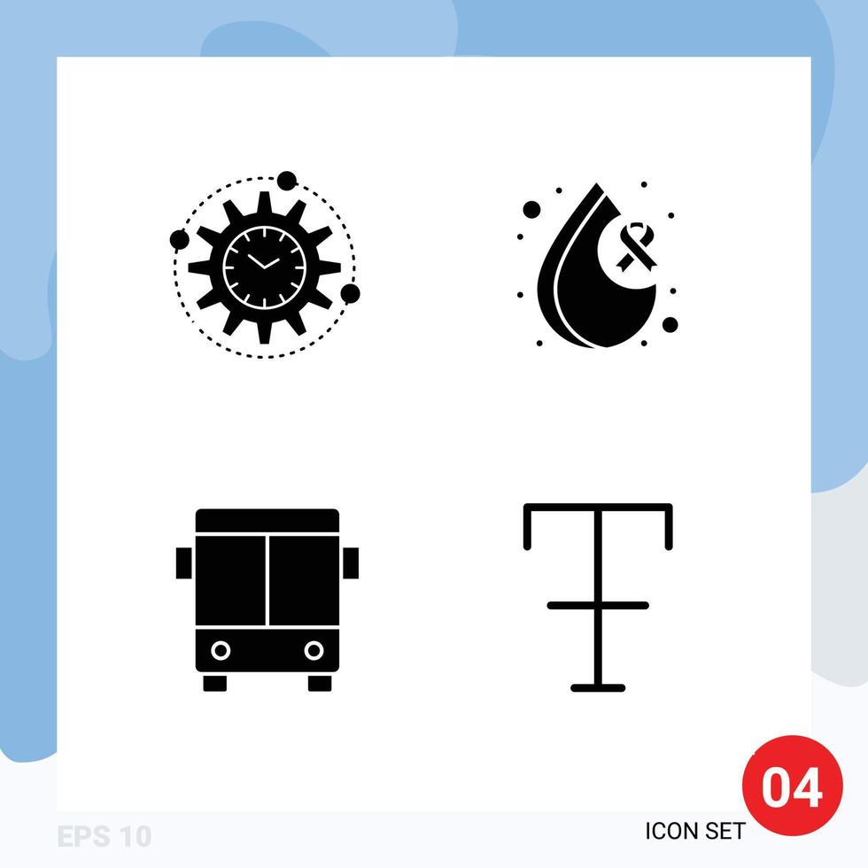 Pack of creative Solid Glyphs of efficiency automobile productivity cancer transport Editable Vector Design Elements