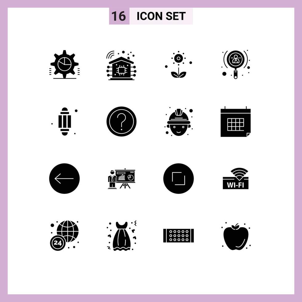 Stock Vector Icon Pack of 16 Line Signs and Symbols for islam investor flora increase spring Editable Vector Design Elements