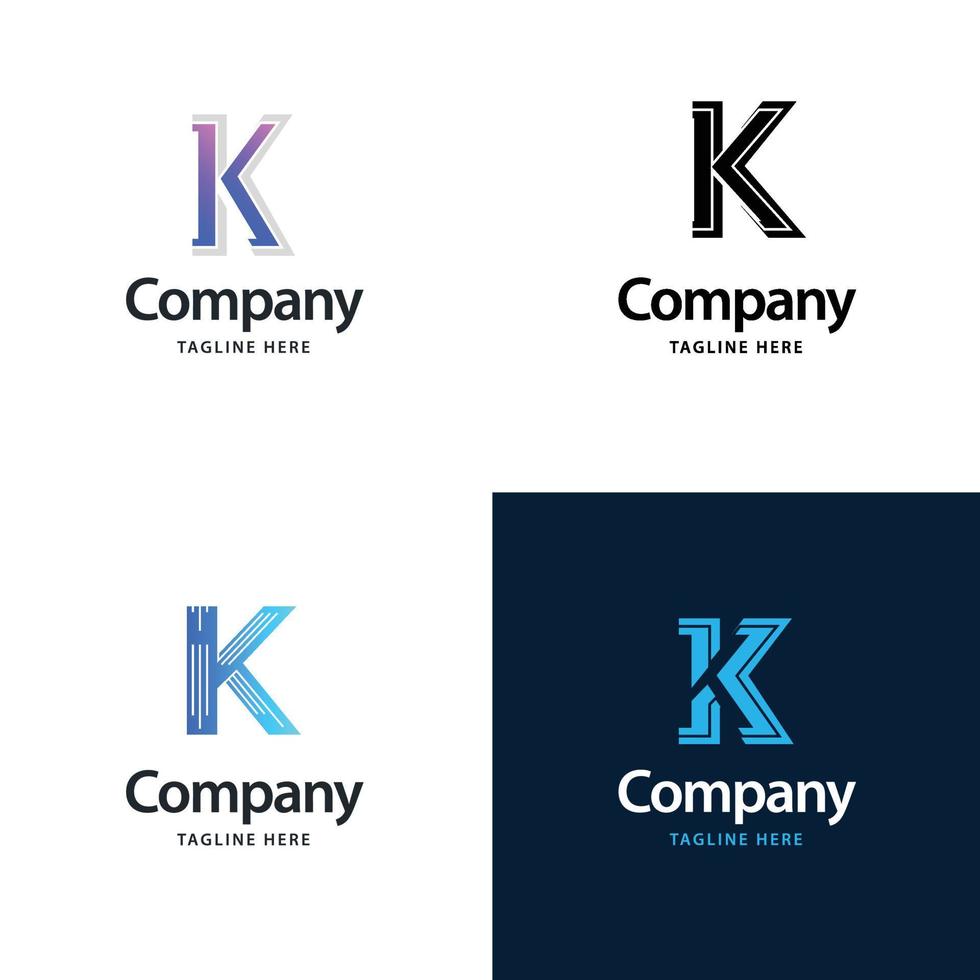 letra k diseño de paquete de logotipos grandes diseño de logotipos modernos y creativos para su negocio vector