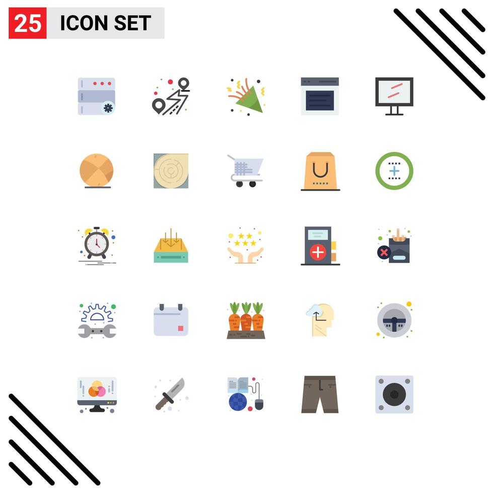Stock Vector Icon Pack of 25 Line Signs and Symbols for computer message celebration interface communication Editable Vector Design Elements