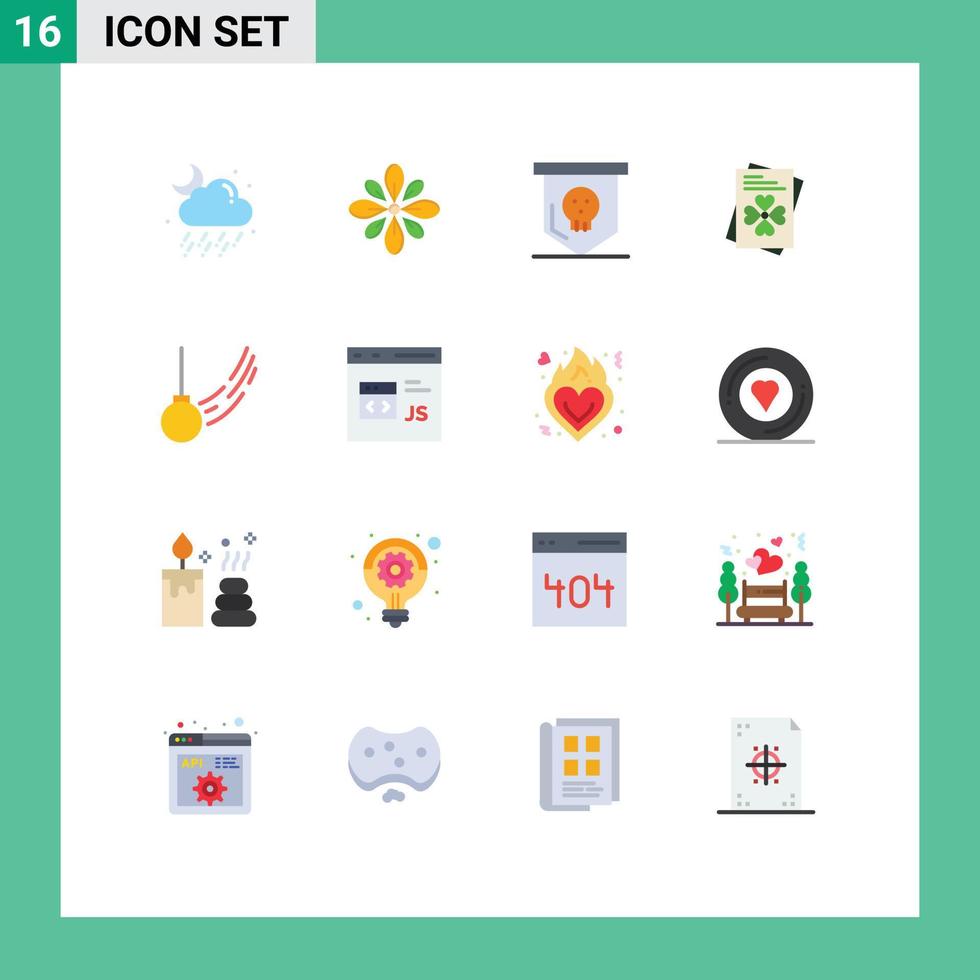 User Interface Pack of 16 Basic Flat Colors of pendulum world hindu passport horror Editable Pack of Creative Vector Design Elements