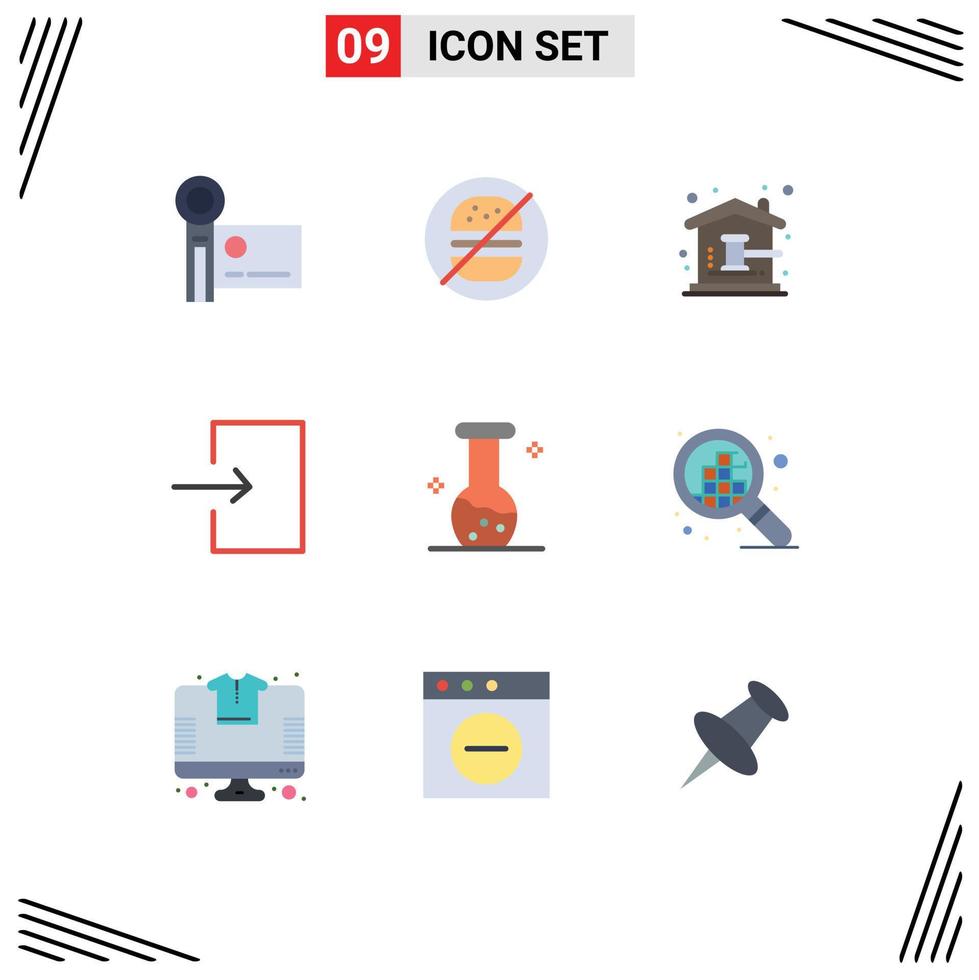9 Creative Icons Modern Signs and Symbols of analysis enter no arrow home Editable Vector Design Elements