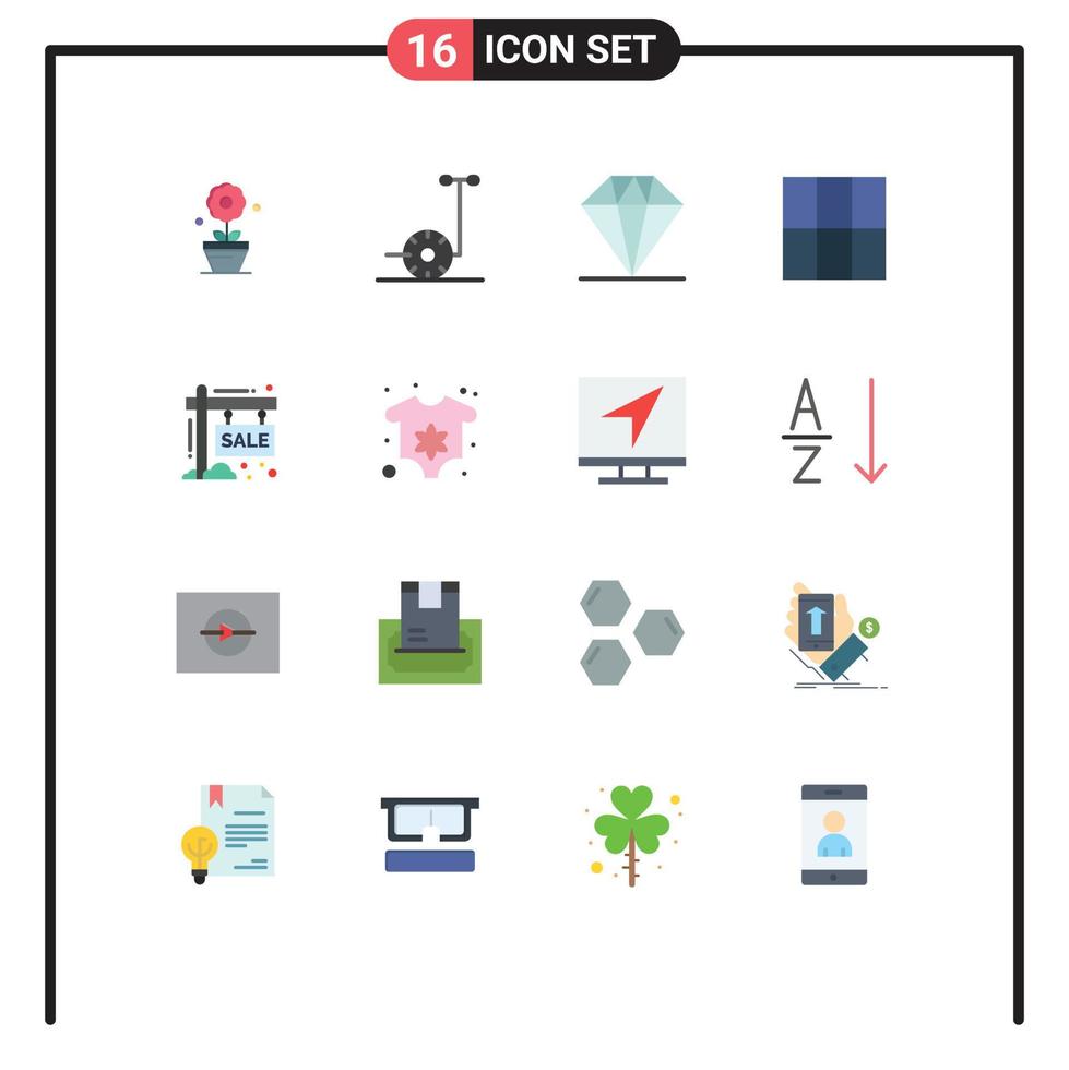 Set of 16 Modern UI Icons Symbols Signs for clothes season present sign hording Editable Pack of Creative Vector Design Elements
