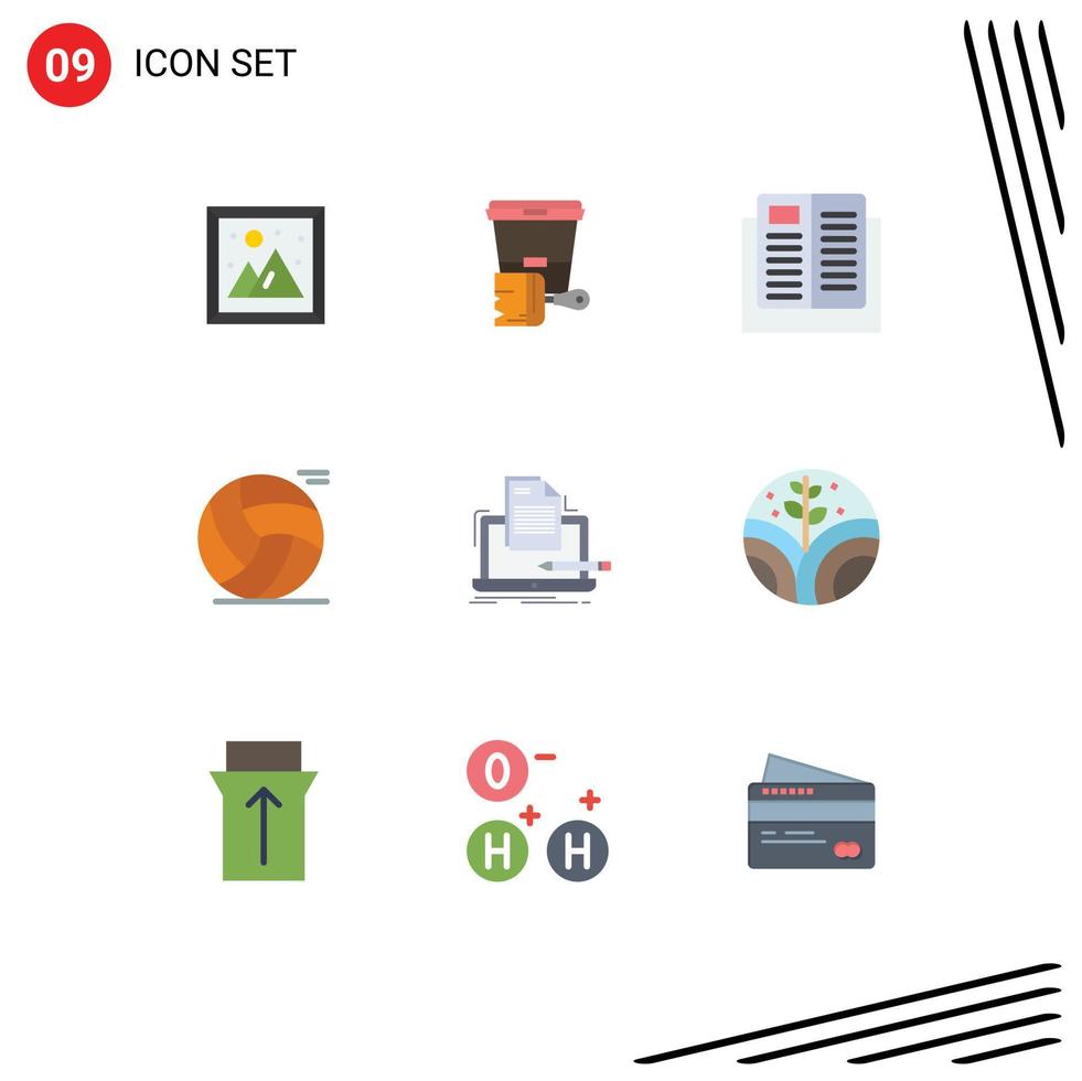 Set of 9 Modern UI Icons Symbols Signs for coder sport e basketball school Editable Vector Design Elements