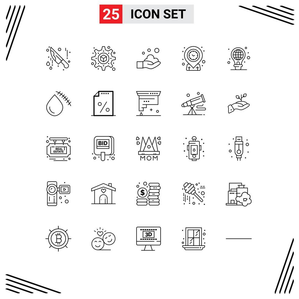 Set of 25 Vector Lines on Grid for bleeding light wash green time Editable Vector Design Elements