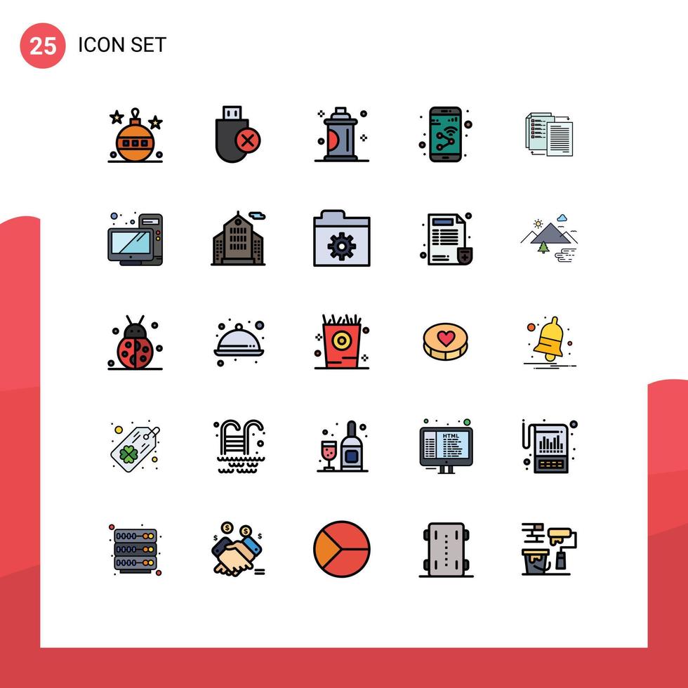 25 Creative Icons Modern Signs and Symbols of mobile app removed spray hair Editable Vector Design Elements