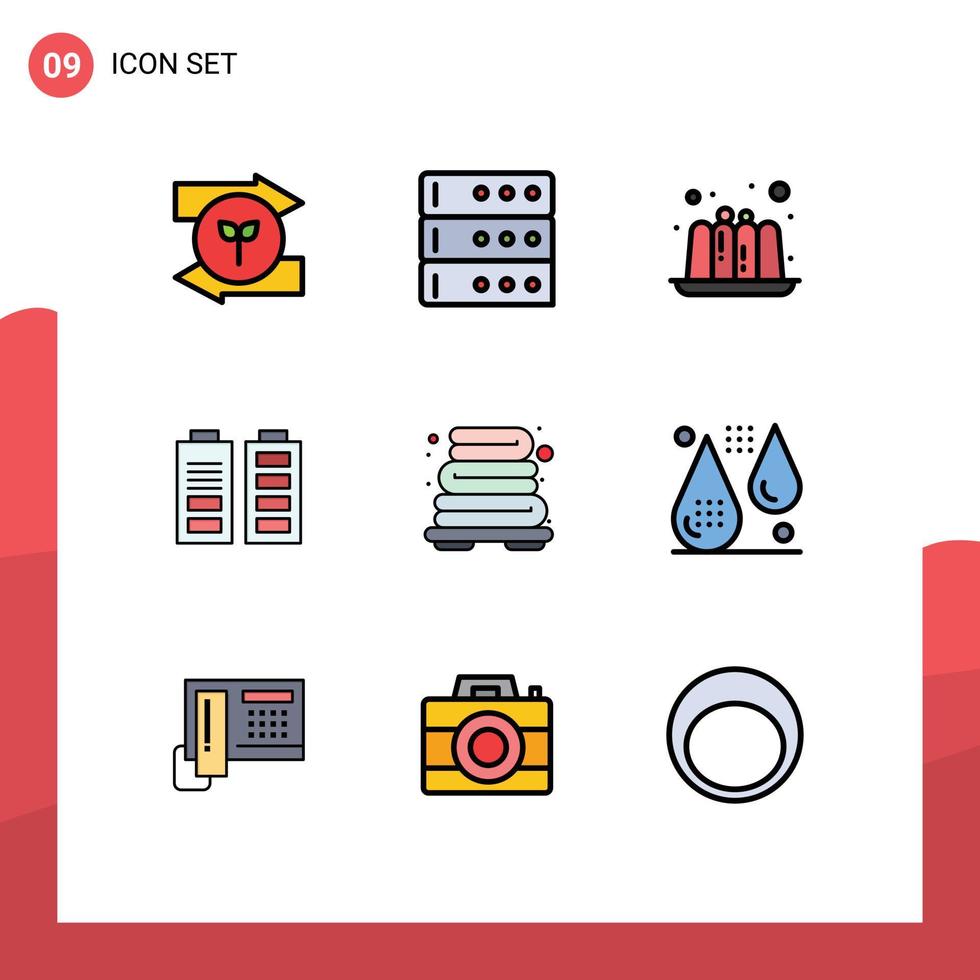 paquete de iconos de vector de stock de 9 signos y símbolos de línea para elementos de diseño de vector editables de poder de baño de alimentos de calentamiento de sangre