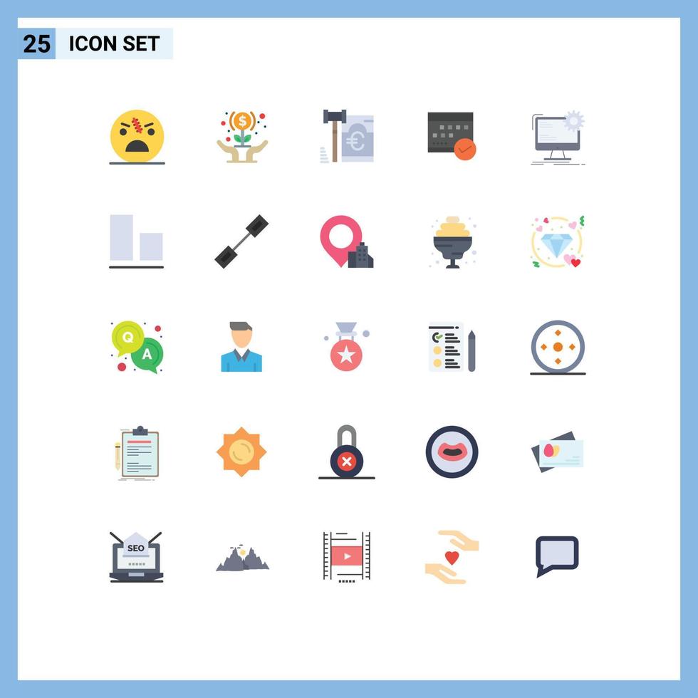 25 Creative Icons Modern Signs and Symbols of calendar approved hands schedule security Editable Vector Design Elements