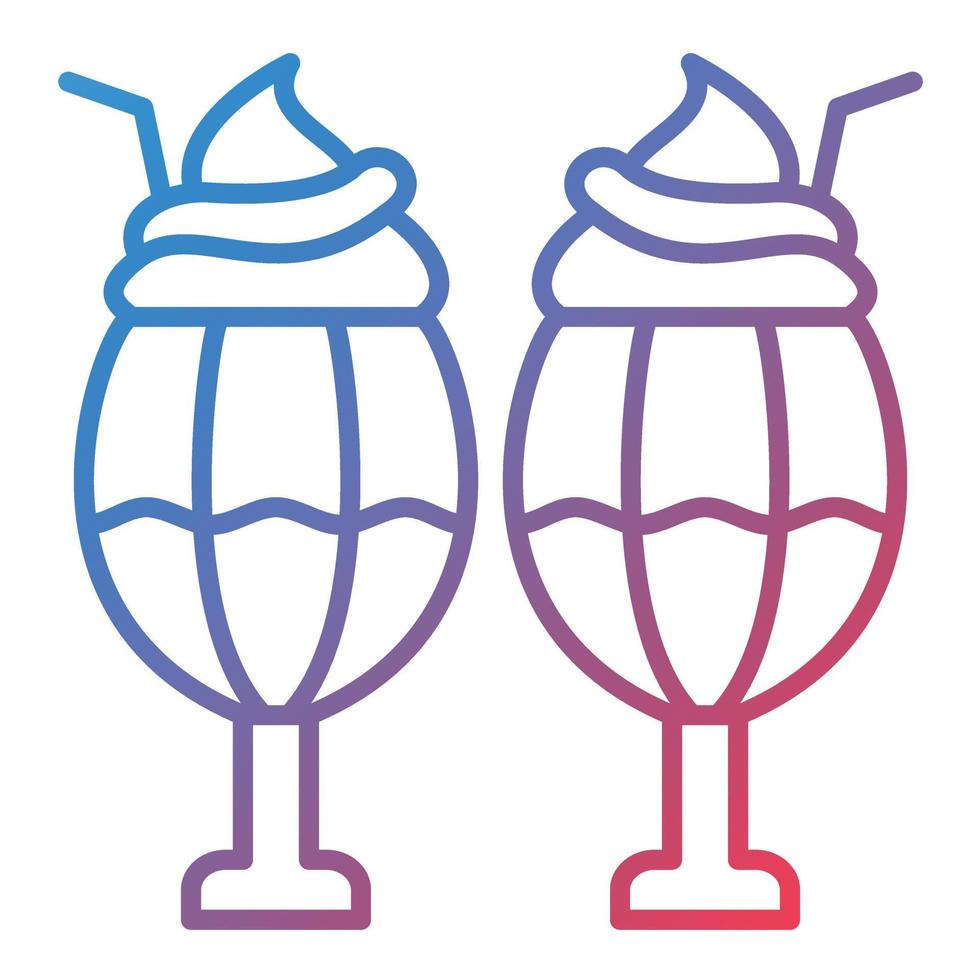 Milkshake Line Gradient Icon vector