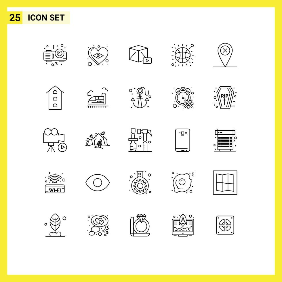 Set of 25 Vector Lines on Grid for buildings cross media map basketball Editable Vector Design Elements