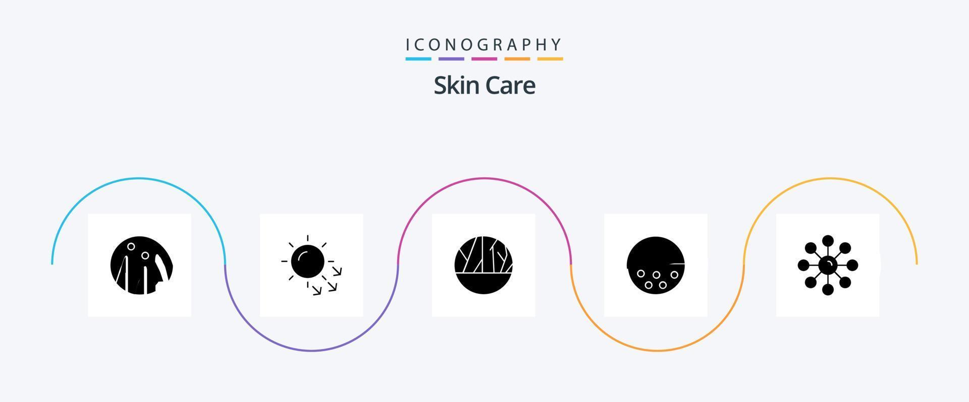 paquete de iconos de glifo de piel 5 que incluye piel. protección de la piel infección. piel. piel vector