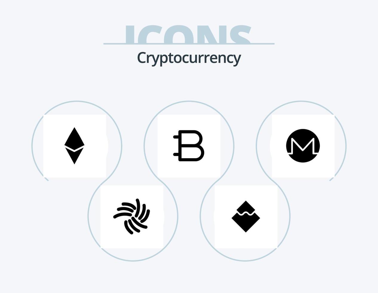 Cryptocurrency Glyph Icon Pack 5 Icon Design. bytecoin . ethereum. crypto . currency . bill vector