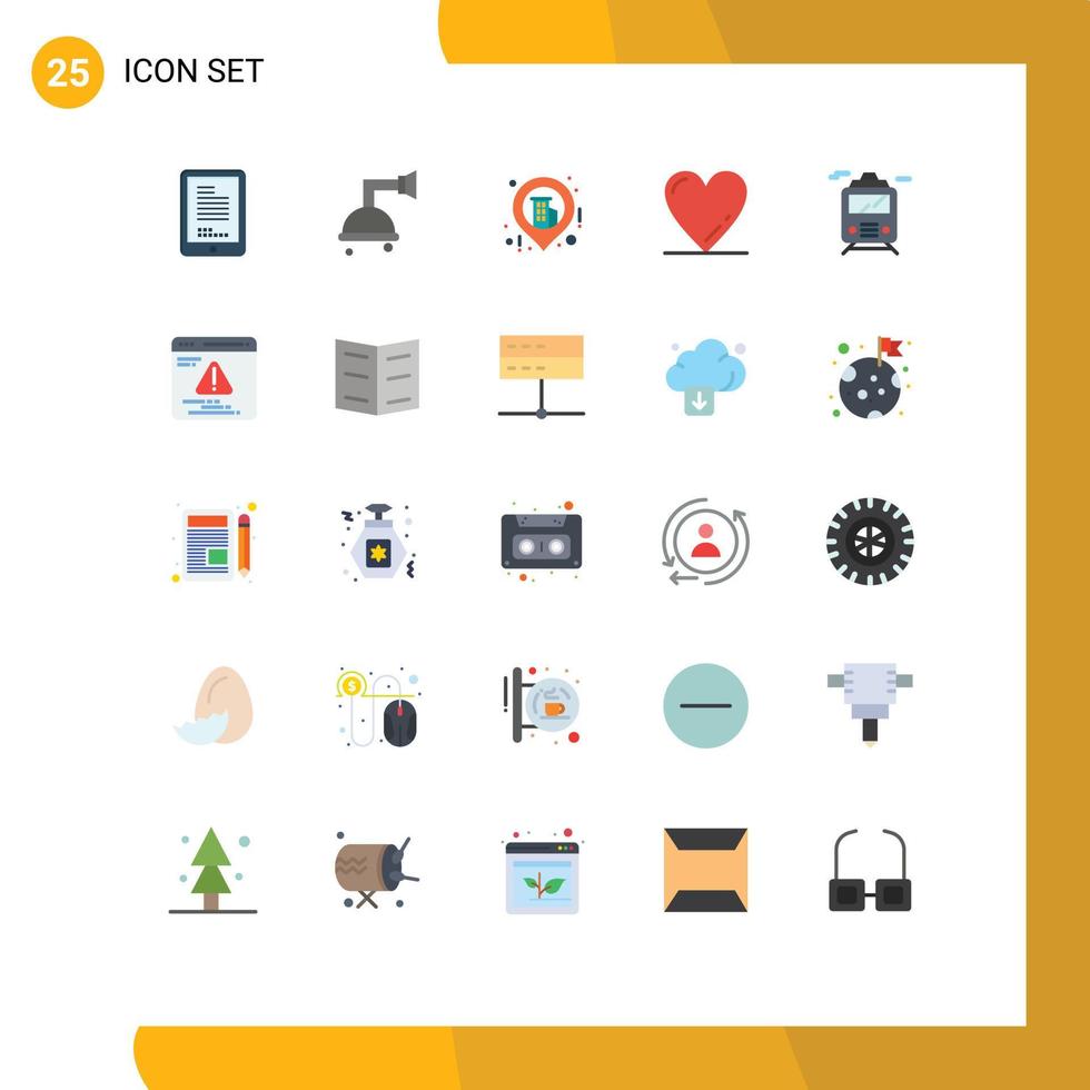 25 iconos creativos signos y símbolos modernos de transporte web ubicación transporte amor elementos de diseño vectorial editables vector